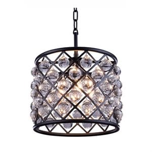 Elegant Lighting Madison 14&quot 3 Light Royal Crystal Pendant Lamp