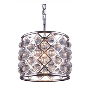Elegant Lighting Madison 14&quot 3 Light Royal Crystal Pendant Lamp