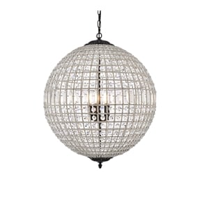 Elegant Lighting Olivia 24&quot 5 Light Royal Crystal Pendant Lamp