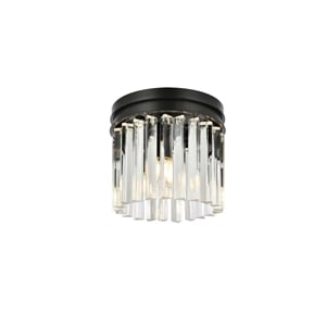 Elegant Lighting Sydney 12&quot 3 Light Royal Crystal Flush Mount