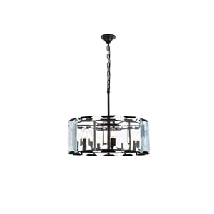 Elegant Lighting Monaco 26&quot 6 Light Glass Crystal Pendant Lamp