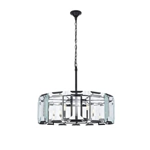 Elegant Lighting Monaco 30&quot 8 Light Glass Crystal Pendant Lamp