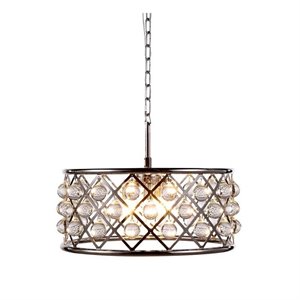 Elegant Lighting Madison 20&quot 5 Light Royal Crystal Pendant Lamp