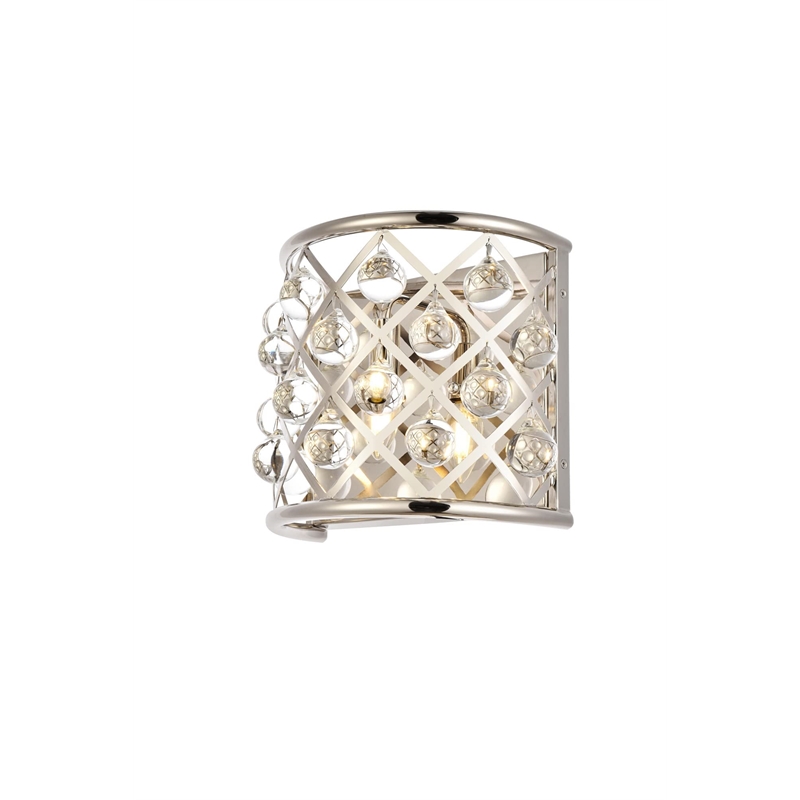 Elegant Lighting Madison Royal Crystal Wall Sconce in Polished Nickel