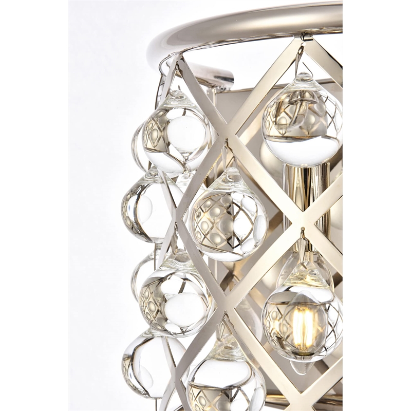 Elegant Lighting Madison Royal Crystal Wall Sconce in Polished Nickel