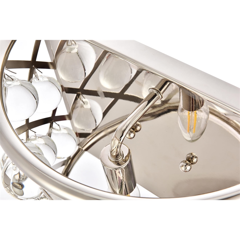 Elegant Lighting Madison Royal Crystal Wall Sconce in Polished Nickel