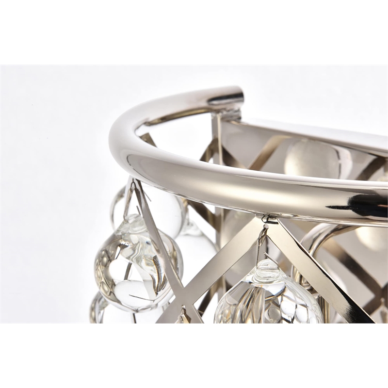 Elegant Lighting Madison Royal Crystal Wall Sconce in Polished Nickel