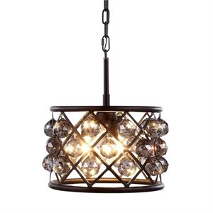 Elegant Lighting Madison 12&quot 3 Light Royal Crystal Pendant Lamp