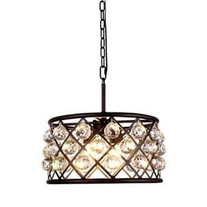 Elegant Lighting Madison 16&quot 4 Light Royal Crystal Pendant Lamp