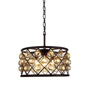 Elegant Lighting Madison 16&quot 4 Light Royal Crystal Pendant Lamp