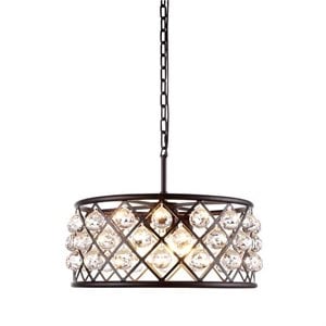 Elegant Lighting Madison 20&quot 5 Light Royal Crystal Pendant Lamp