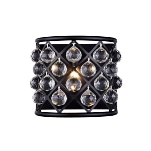 Elegant Lighting Madison 12&quot Royal Crystal Wall Sconce in Mocha Brown