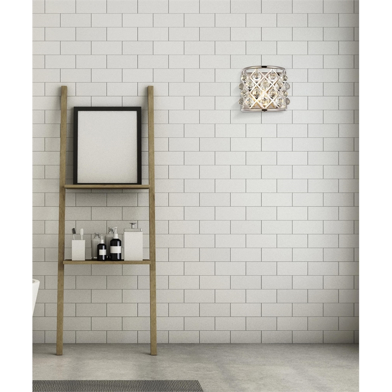 Elegant Lighting Madison Royal Crystal Wall Sconce in Polished Nickel