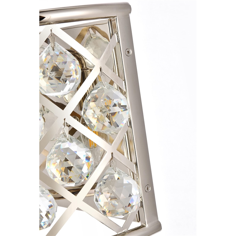 Elegant Lighting Madison Royal Crystal Wall Sconce in Polished Nickel