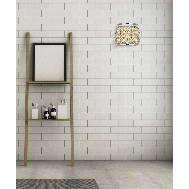 Elegant Lighting Madison Royal Crystal Wall Sconce in Polished Nickel