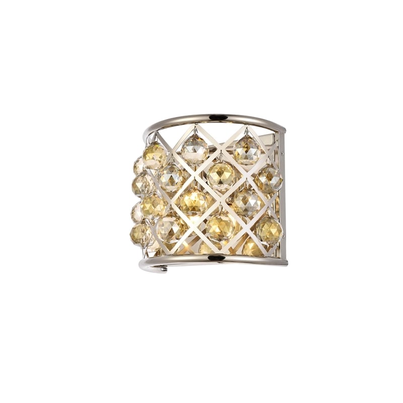 Elegant Lighting Madison Royal Crystal Wall Sconce in Polished Nickel