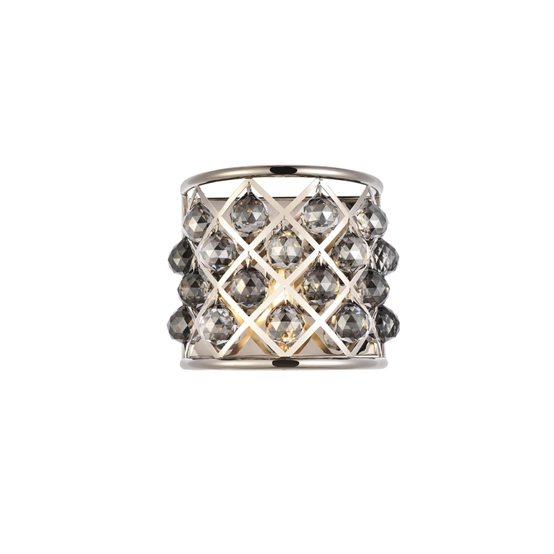 Elegant Lighting Madison Royal Crystal Wall Sconce in Polished Nickel