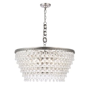 Elegant Lighting Nordic 28&quot 6 Light Royal Crystal Pendant Lamp