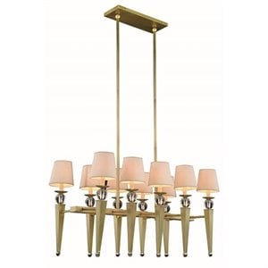 Elegant Lighting Olympia 20&quot 10 Light Crystal Chandelier Burnished Brass/Clear