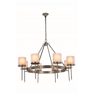 Elegant Lighting Bradford 45&quot 8 Light Chandelier in Vintage Nickel