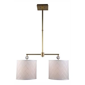 Elegant Lighting Gemma 12&quot 2 Light Pendant Lamp in Burnished Brass