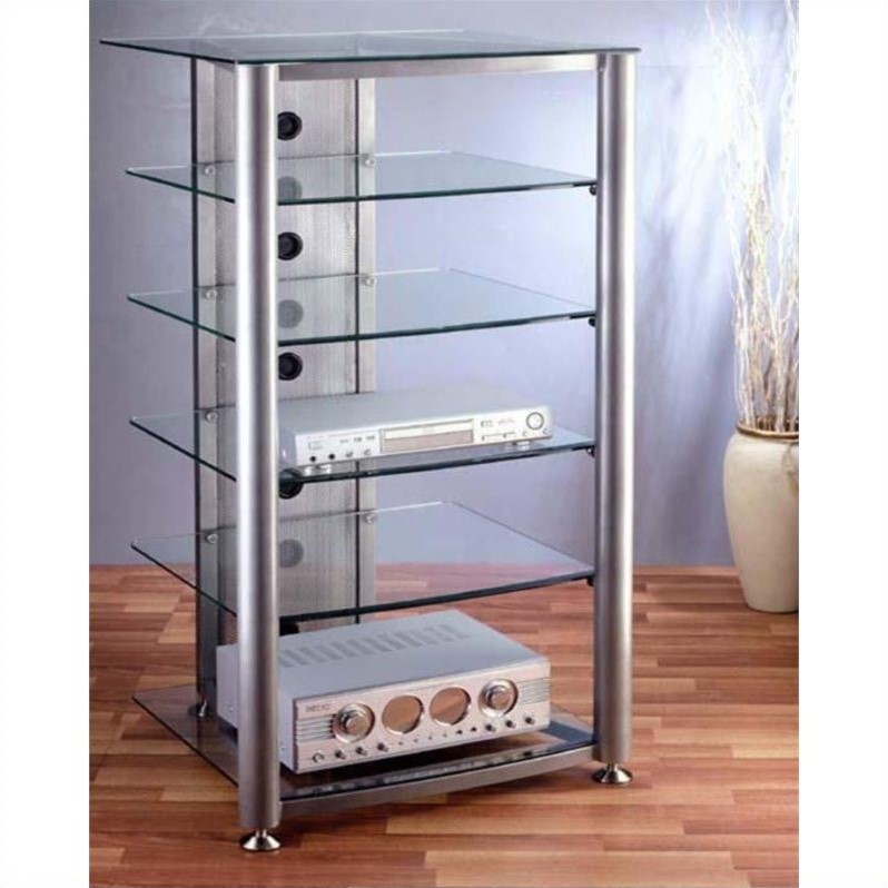VTI RGR-406 6 Shelf Silver Glass Audio Rack