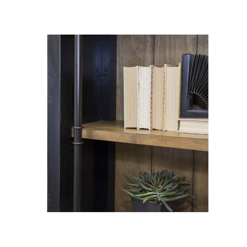 Martin Furniture Toulouse Traditional Metal and Wood Bookcase in Black