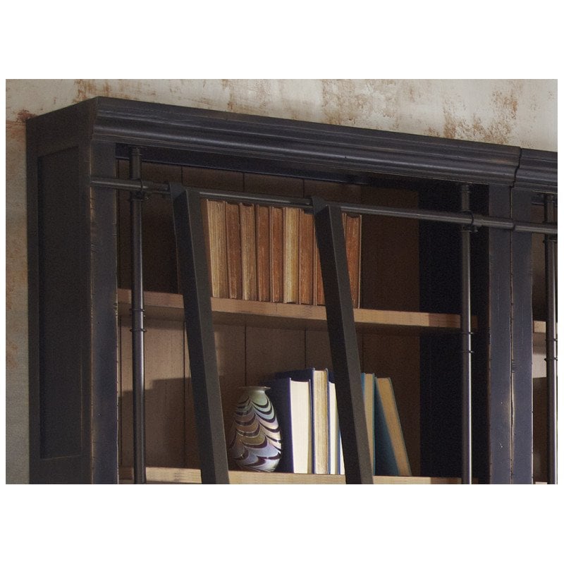 Martin Furniture Toulouse Traditional Metal and Wood Bookcase in Black