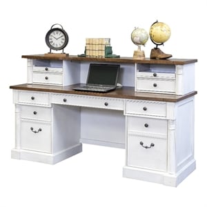 Martin Furniture Durham Rustic Wood Hutch With Drawers Storage Hutch White