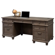 Martin Furniture Carson Double Pedestal Executive Writing Table Office Desk Gray
