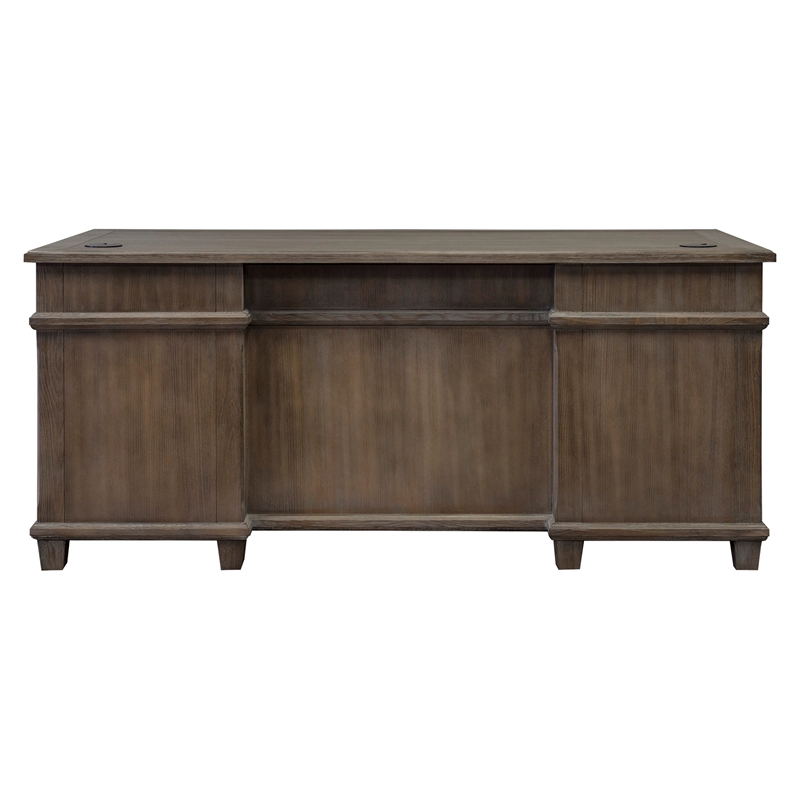 Martin Furniture Carson Double Pedestal Executive Writing Table Office Desk Gray