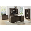 Martin Furniture Carson Double Pedestal Executive Writing Table Office Desk Gray