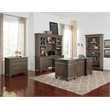 Martin Furniture Carson Double Pedestal Executive Writing Table Office Desk Gray