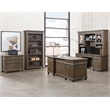 Martin Furniture Carson Double Pedestal Executive Writing Table Office Desk Gray