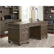 Martin Furniture Carson Double Pedestal Executive Writing Table Office Desk Gray