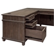 Martin Furniture Carson Wood L-Desk & Return Writing Table Office Desk Gray