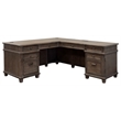 Martin Furniture Carson Wood L-Desk & Return Writing Table Office Desk Gray