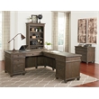 Martin Furniture Carson Wood L-Desk & Return Writing Table Office Desk Gray