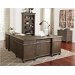 Martin Furniture Carson Wood L-Desk & Return Writing Table Office Desk Gray