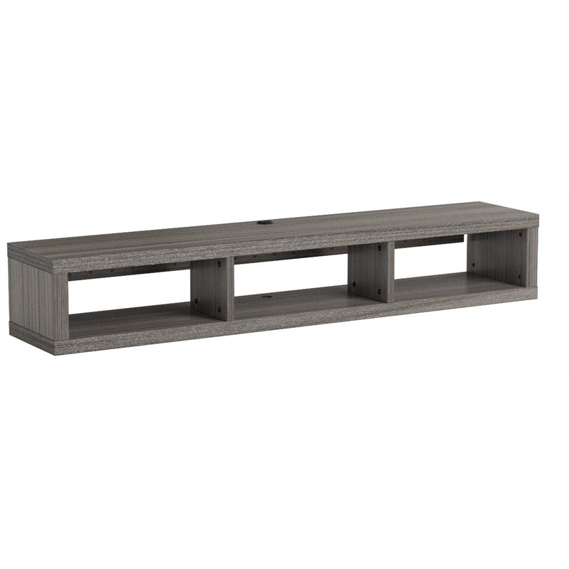 Wall Mounted Wood TV Console Entertainment Center Wall Decor 60-inch Gray