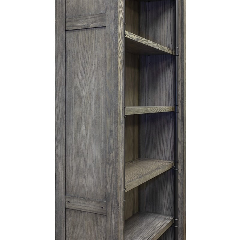 Martin Furniture Avondale 5-Adjustable Shelf 3 PC Tall Wood Bookcase - Wall Gray