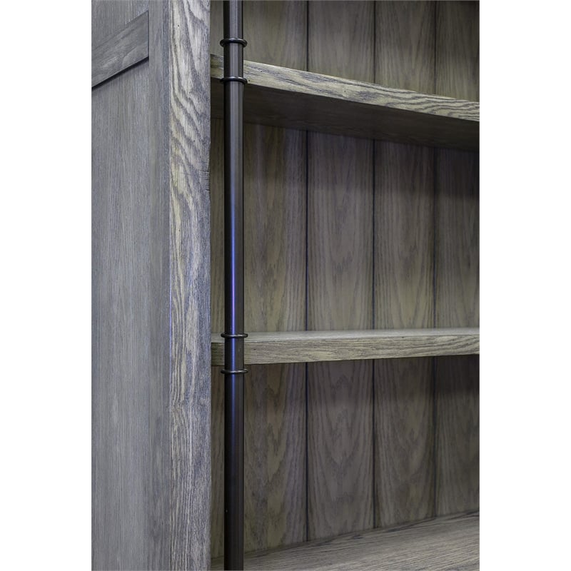 Martin Furniture Avondale 5-Adjustable Shelf 3 PC Tall Wood Bookcase - Wall Gray