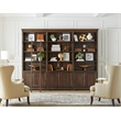 Martin Furniture  Executive Bookcase Wall With Wood Ladder in Brown