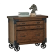 Rustic Wood Lateral File With Legal/Letter File Drawer Fully Assembled Brown