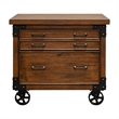 Rustic Wood Lateral File With Legal/Letter File Drawer Fully Assembled Brown