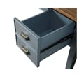 Martin Furniture Farmhouse Wood Half Pedestal Executive Desk Writing Table Office Desk Blue