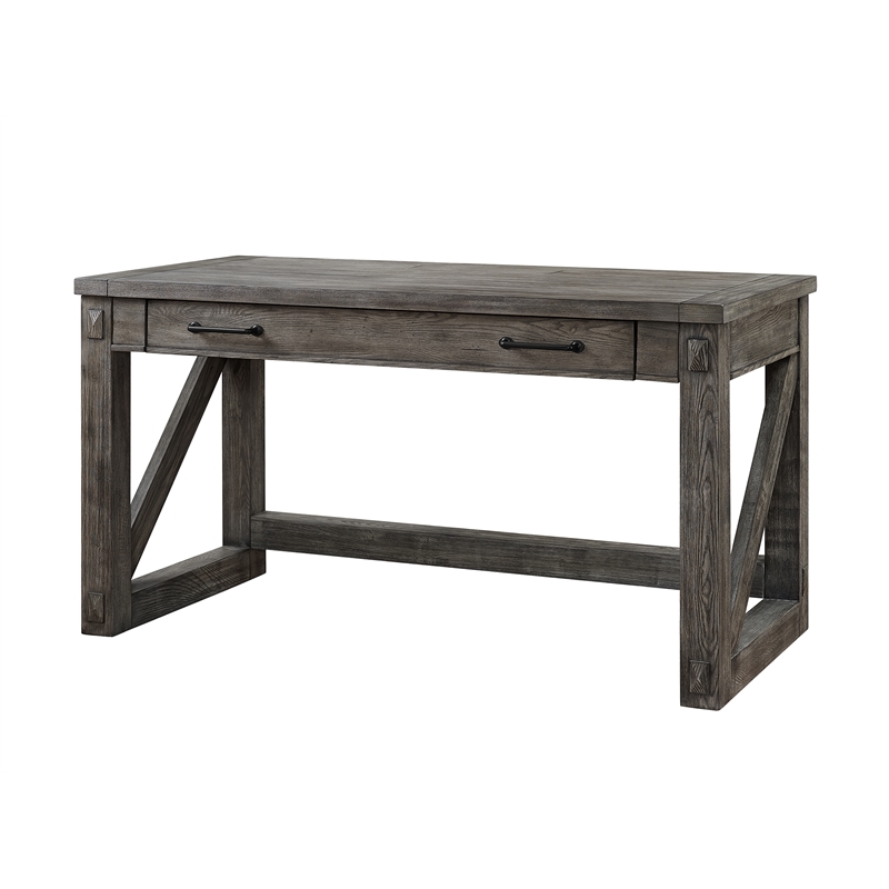 Avondale Writing Desk Writing Table Wood Office Desk Finished all Sides Gray