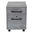 Modern Two Drawer Wood Laminate File Cabinet Fully Assembled Concrete Gray