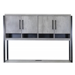 Contemporary Wood Laminate Hutch Office Storage Fully Assembled Gray
