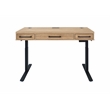 Modern Wood Laminate Office Electronic Sit Stand Desk Light Brown